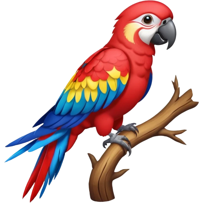 colorful parrot perched on branch emoji