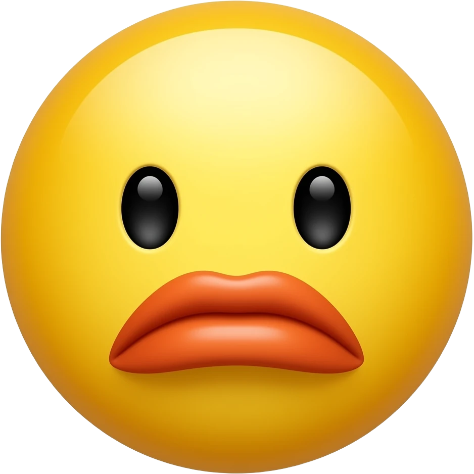 Yellow face sad with big lips emoji