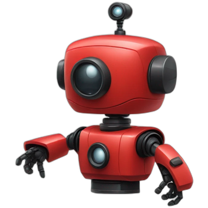 red robot with black domed head emoji