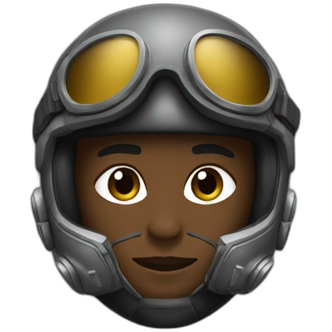 black fighter pilot with mask emoji