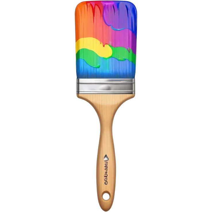 paint brush with raindow paint emoji