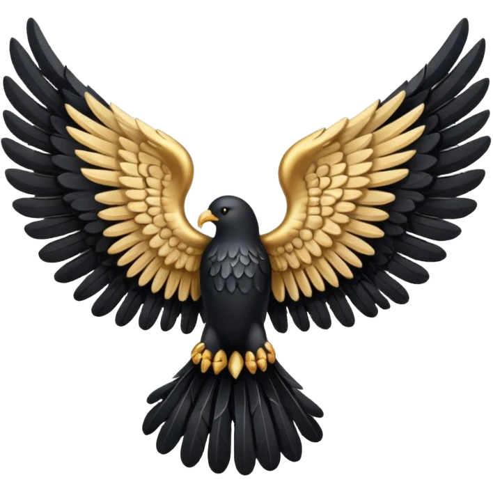 Left black angel wing emoji