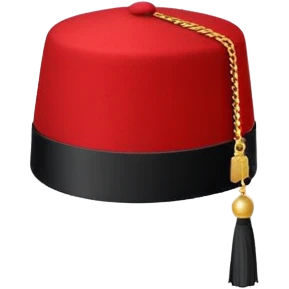 classic red fez hat with black tassel emoji