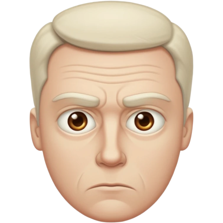 a white man with a suspicious look emoji