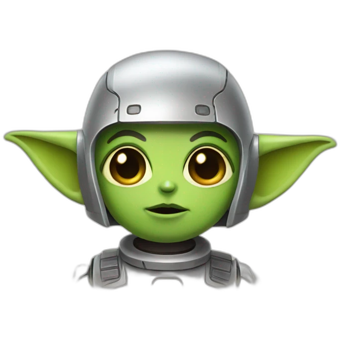 cute robot with yoda ears emoji