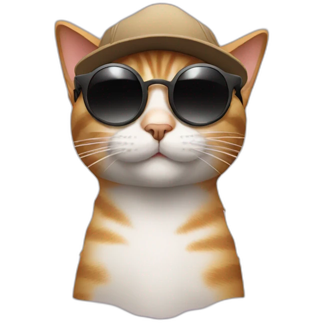 Cat with sunglasses and a Cappy emoji