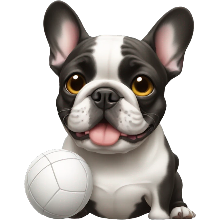 French bulldog with ball emoji