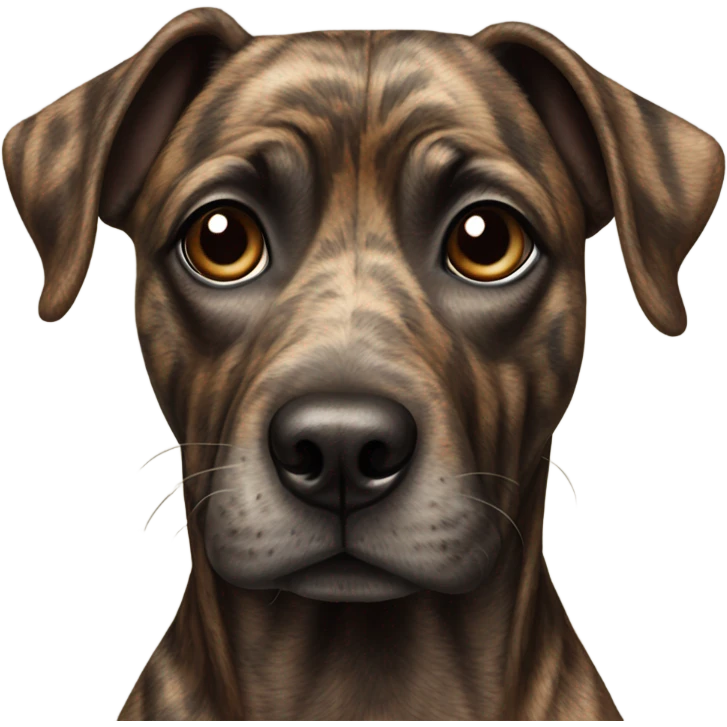 realistic dog portrait photography brindle color emoji