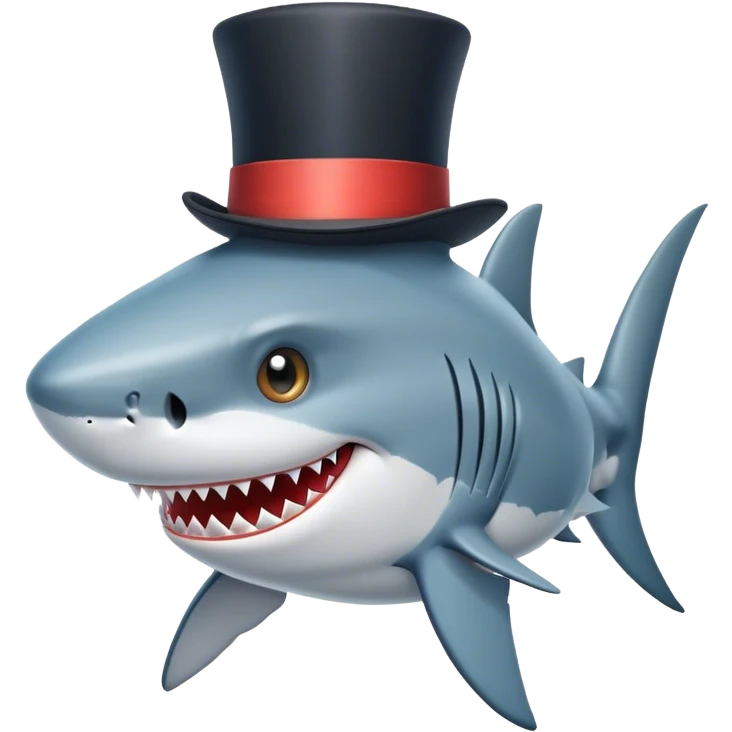 Shark with a top hat emoji