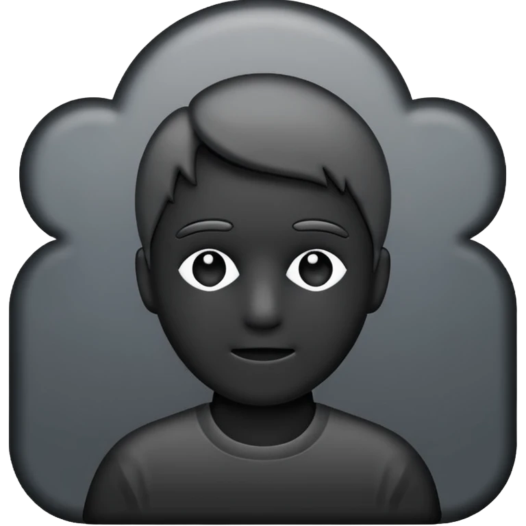 without any details just the outline and grey fillled in emoji