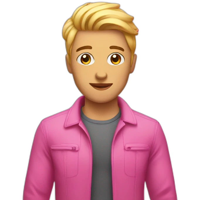 gay in pink emoji