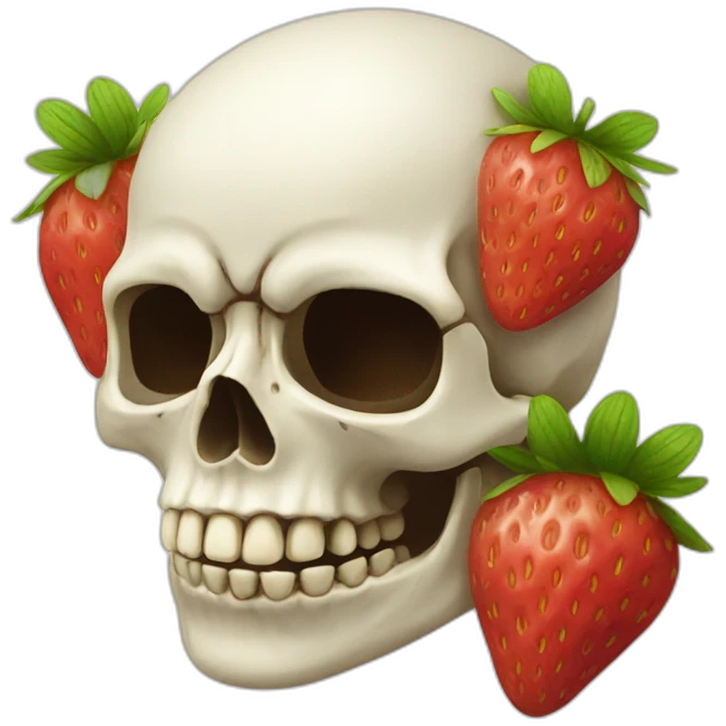 Strawberry skull emoji