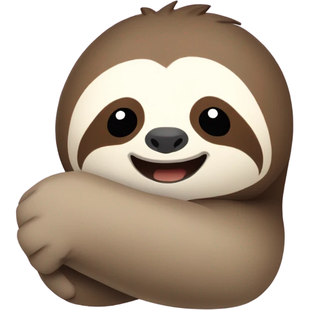 sloth lies face down and shows thumbs up emoji