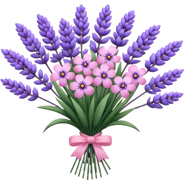 A beautiful bouquet of lavender and pink flowers emoji