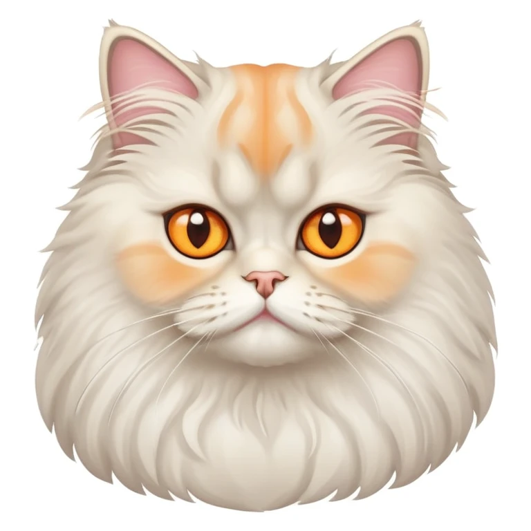 A cat's Persi that has orange round eyes at super fluffy and cute. emoji