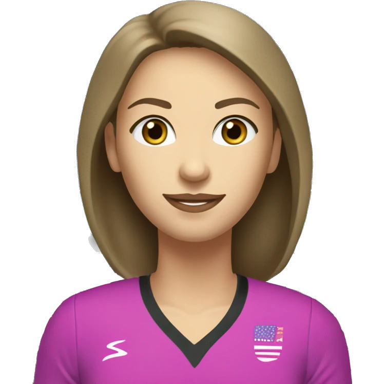 beautiful woman, straight light brown hair, aqua eyes. With male, handsome, bald, beard, aqua eyes. Pickleball clothes  emoji