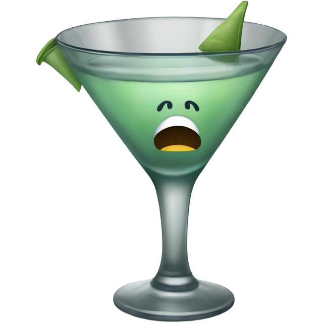 martini with sad face emoji