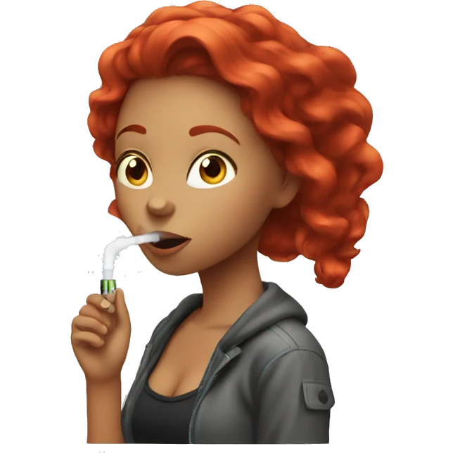 Girl red Hair vaping  emoji