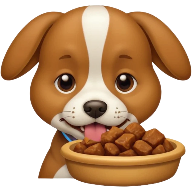 A dog eating a dog emoji