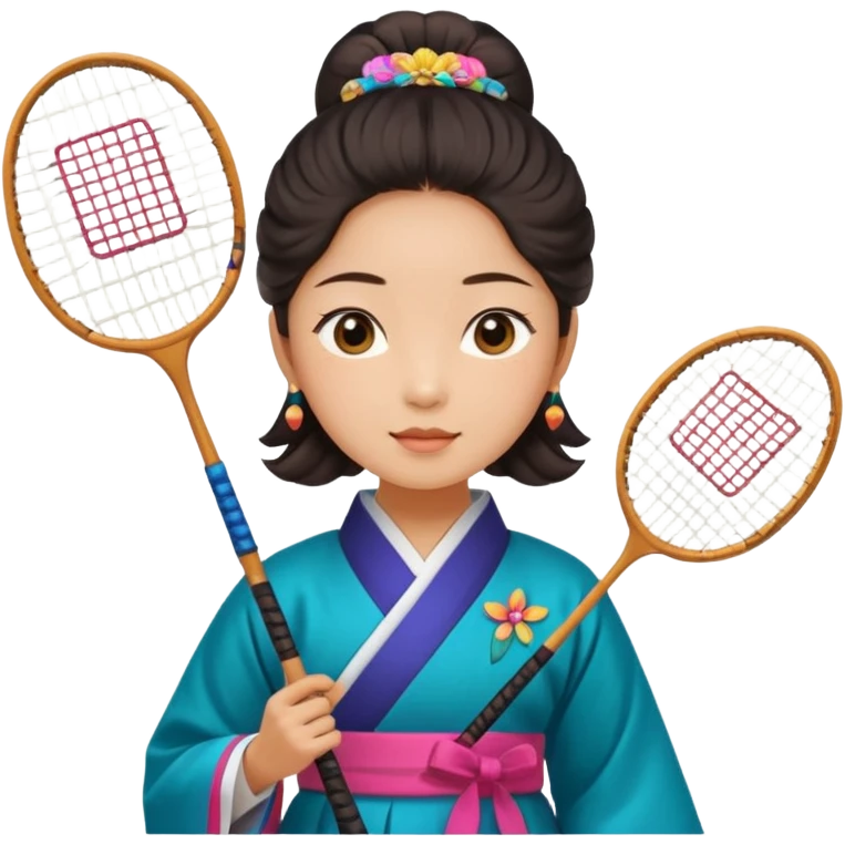 ancient gongsam girl with 1 badminton racket emoji