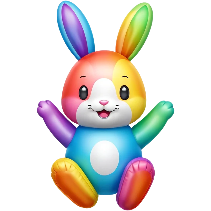 easter rainbow inflatable bouncy bunny emoji