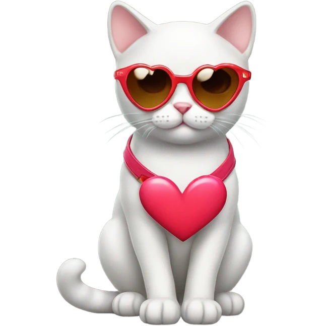 cute cat with heart shaped sunglasses  emoji