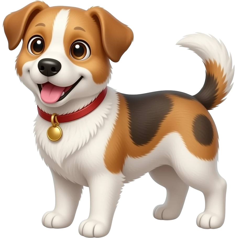 Cute realistic dog happy emoji