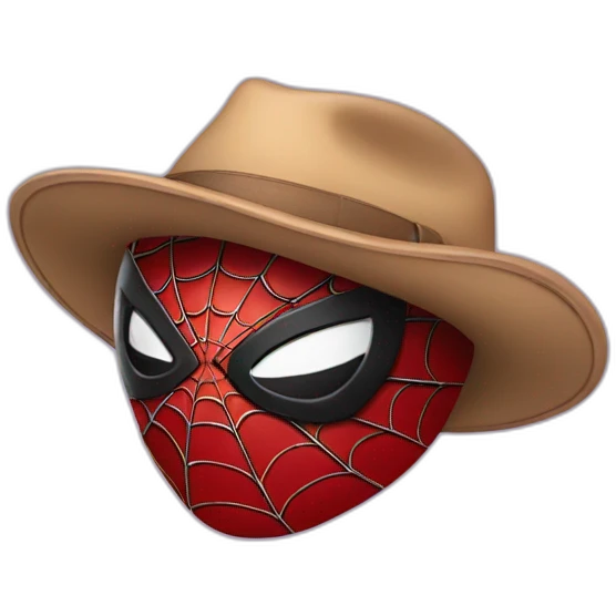 Spider-man wears a hat emoji