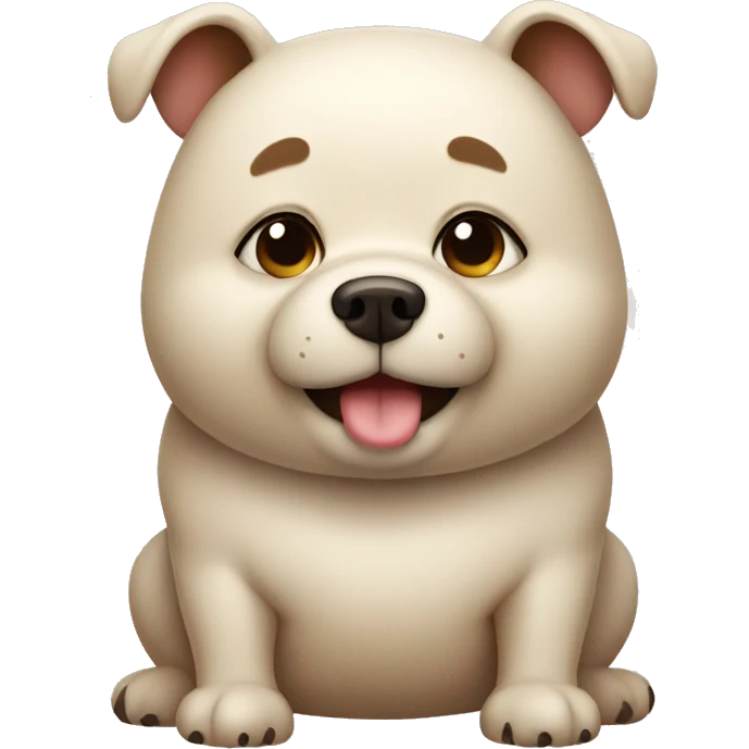 chubby bear dog with a belly emoji