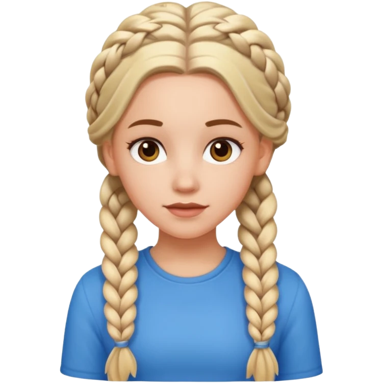 white girl full braids emoji