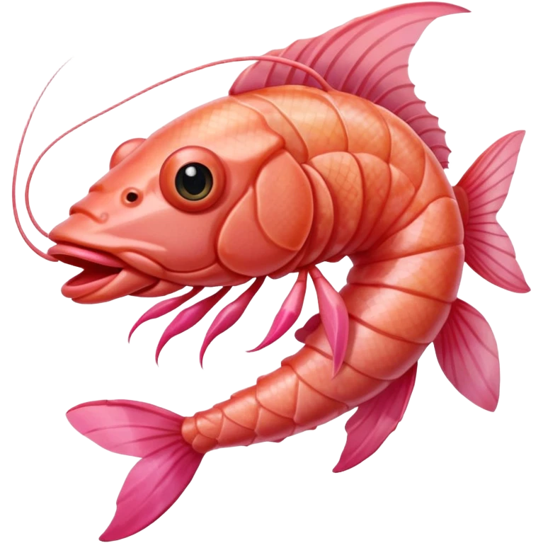 Humanoid Shrimp Riding a Fish Cow Hybrid  emoji