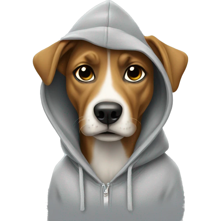 Dog wearing a hoodie emoji