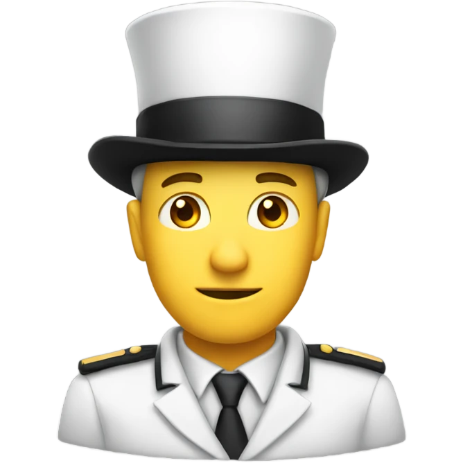 White men with cylinder hat and uniform emoji