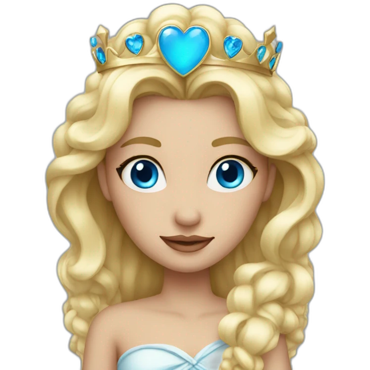 Heart Queen with blue eyes and blonde emoji