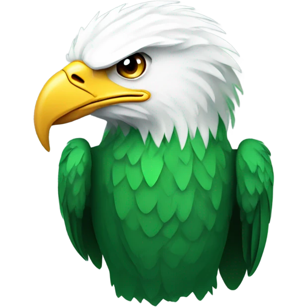 Green bald eagle emoji