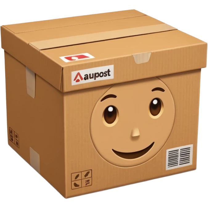 a box with auspost (Australia Post) branding emoji