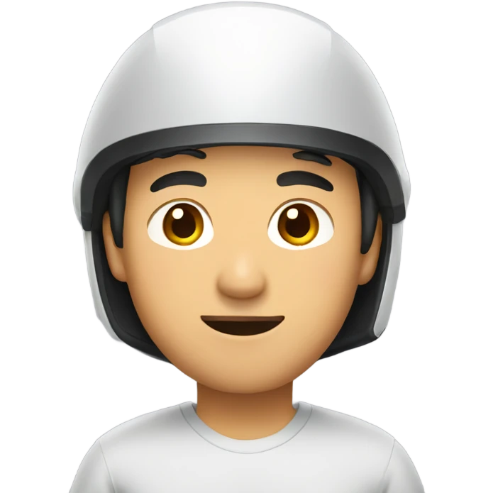 Asian guy wearing a helmet emoji