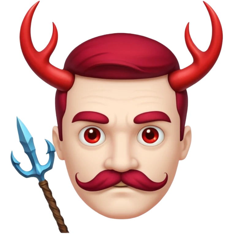 human colored demon with mustache and Trident emoji