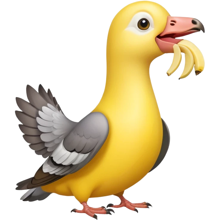 A banana in pigeon's beak emoji