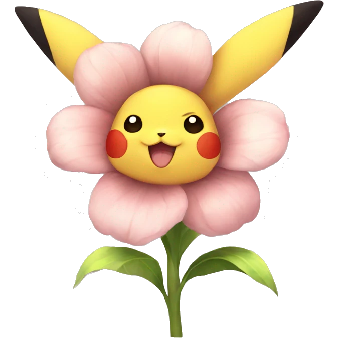 cute pikachu smiling flower fullbody emoji