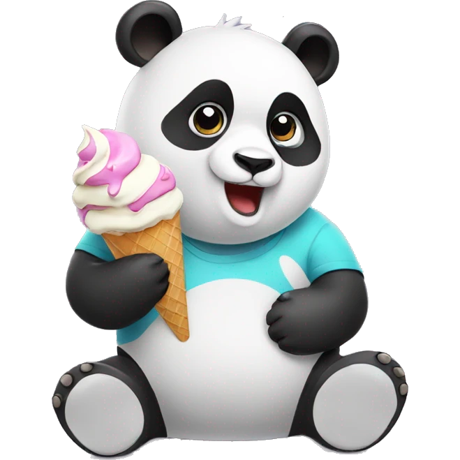 Panda eating ice cream emoji