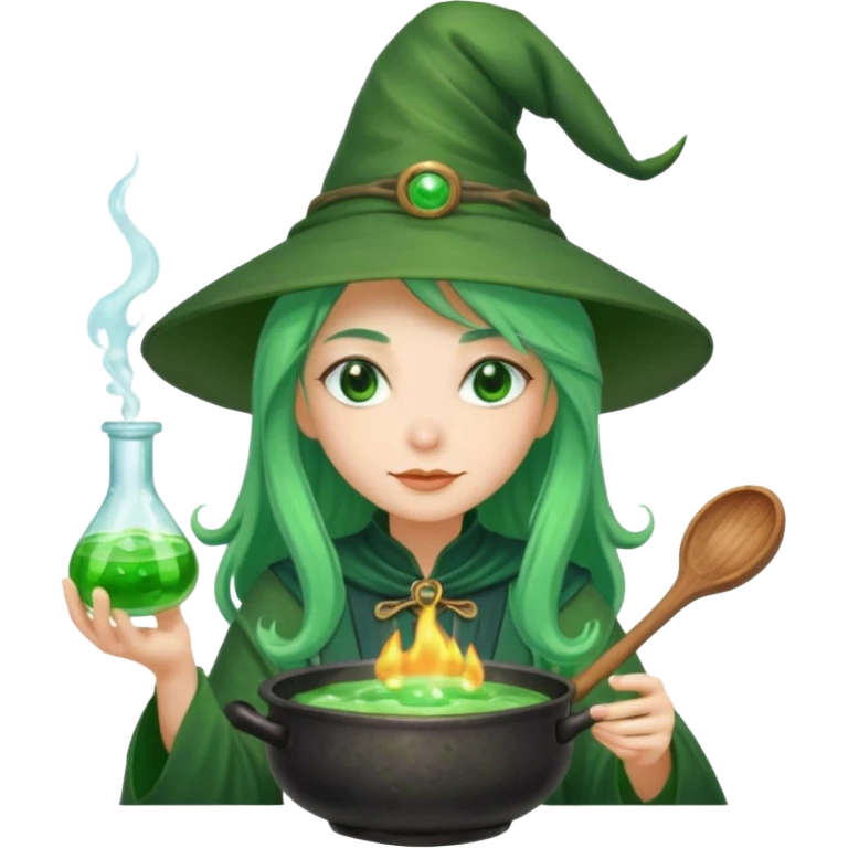 green witch cooking potion emoji