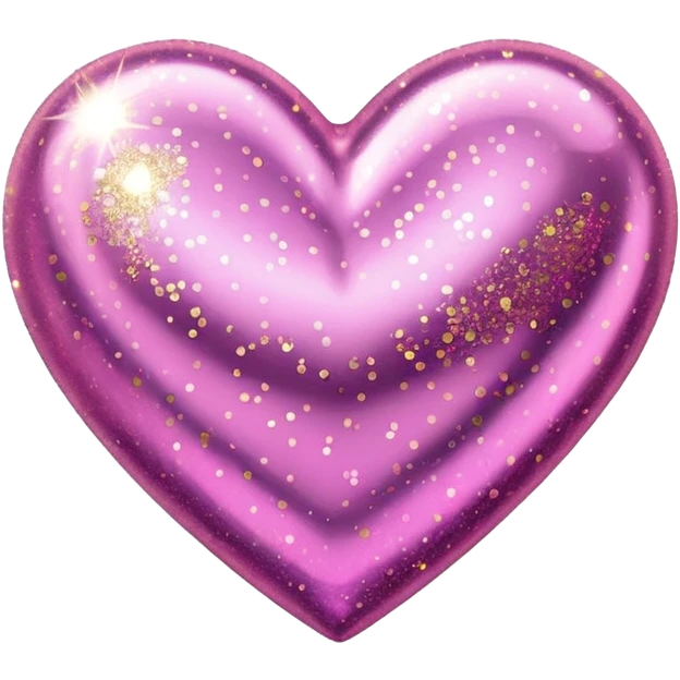 Gold heart with pink glitter  emoji