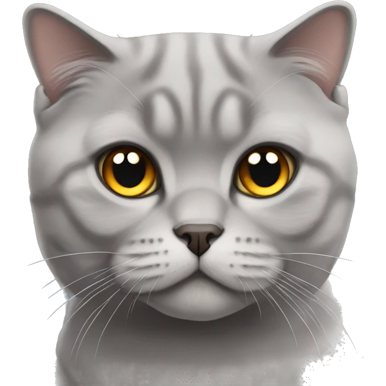 grey scottish fold cat emoji