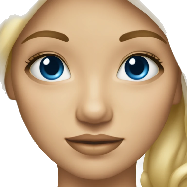fille blonde yeux bleu maquillée emoji