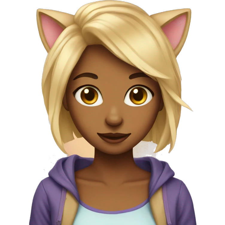 pretty cat girl emoji