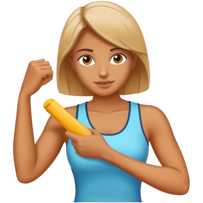 a woman working on her arms emoji