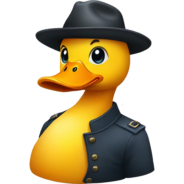 person in hat that looks like duck head emoji