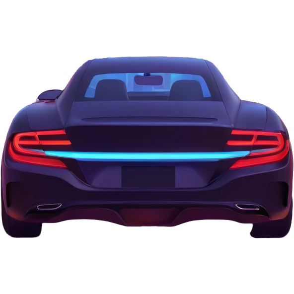 sleek car driving through neon city at night emoji