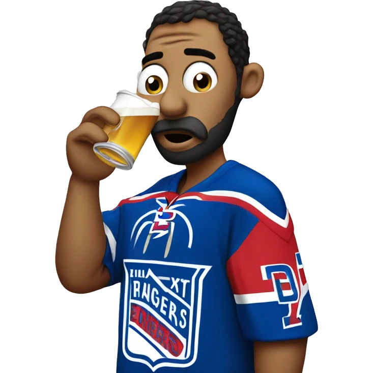 Sad new york rangers fan drinking a beer  emoji